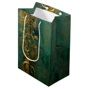 Emerald Green Romantic Wedding Medium Gift Bag