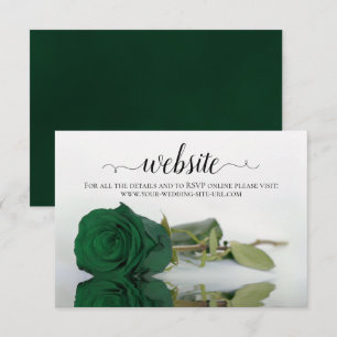 Emerald Green Rose Elegant Wedding Website Enclosure Card