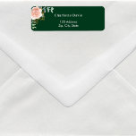 Emerald green rose floral return address  label<br><div class="desc">Emerald green background colour. A rose gold and blush pink rose,  floral and eucalyptus greenery and faux gold foliage.  Personalize and add your name and address. White letters.</div>
