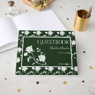 Emerald Green Rose Wedding Guest Book