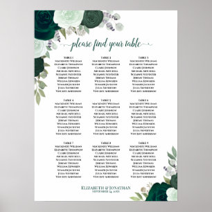 Emerald Green Roses 9 Tableau Mariage de table