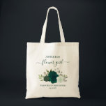 Emerald Green Roses Elegant Flower Girl Wedding Tote Bag<br><div class="desc">These beautiful tote bags are a wonderful way to thank your flower girls for being part of your wedding party. They feature a lovely boho chic floral design with a cluster of hand painted watercolor roses in shades of emerald, sage, and forest green, surrounded by sprigs of eucalyptus leaves and...</div>