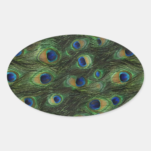 Emerald Green Royal Blue Peacock Stickers (Front)