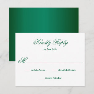 Emerald Green RSVP Card
