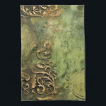 Emerald Green Rustic Steampunk Clock (11) Kitchen Towel<br><div class="desc">Elevate your kitchen decor with this kitchen towel featuring a vintage steampunk wall clock against a rustic emerald green backdrop. It's a fusion of classic design and modern functionality. Order yours now!</div>