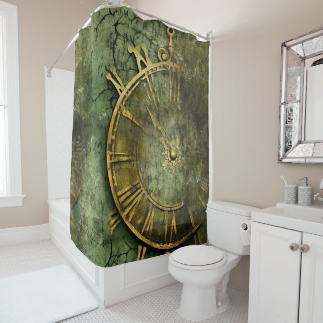 Emerald Green Rustic Steampunk Clock (12) (In Situ)