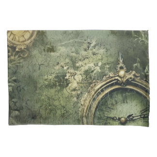 Emerald Green Rustic Steampunk Clock (7) Pillowcase