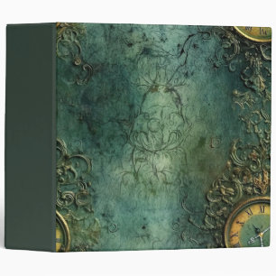 Emerald Green Rustic Steampunk Clock (8) Binder