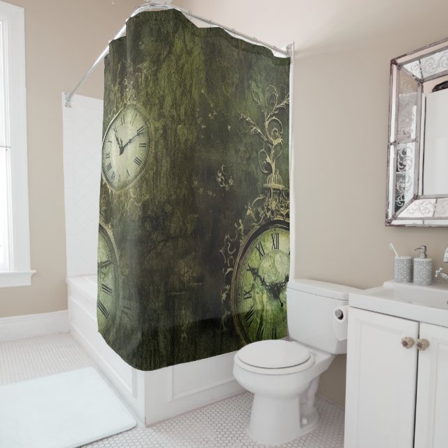 Emerald Green Rustic Steampunk Clock (9) (In Situ)