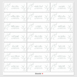 Emerald Green Script Botanical Guest Address