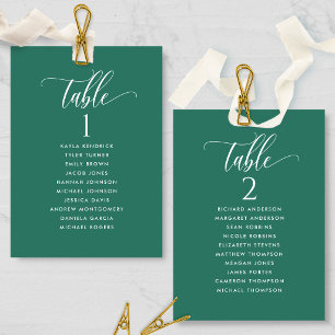 Emerald Green, Seating Plan Cards with Guest Names
