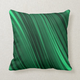 Emerald green shaded stripes throw pillow