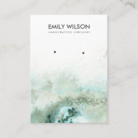 Emerald Green Silver Agate Earring Display Card