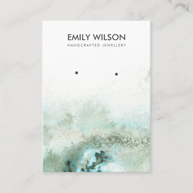 Emerald Green Silver Agate Earring Display Card (Front)