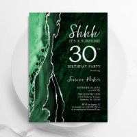 Emerald Green Silver Agate Surprise 30th Birthday