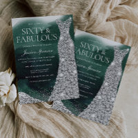 Emerald Green & Silver Gown 60th Birthday Party