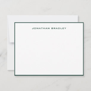 Emerald Green Simple Border All Caps Full Name Card