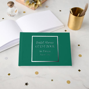 Emerald Green Simple Bridal Shower Guest Book
