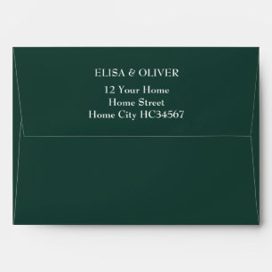 Emerald Green Simple Elegant Return Address Envelope