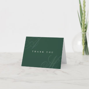 Emerald Green Simple Minimal Wedding Thank You Card