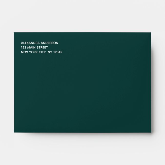Emerald Green Simple Minimalist Coloured Envelope (Front)