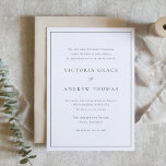 Emerald Green Simple Typography Formal Wedding Invitation<br><div class="desc">Invite guests to your wedding with this customizable elegant wedding invitation. This minimalist wedding invitation features wording where the Bride’s parents are hosting. It features simple typography, modern calligraphy and a simple border. Personalize this emerald green wedding invitation by adding your event details. This formal wedding invitation is perfect for...</div>