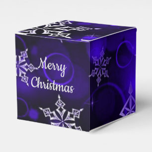 Emerald Green Snowflake Motif Cube Favor Box