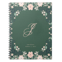 Emerald Green Soft Monogram Floral Personal Custom