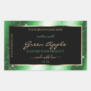Emerald Green Sparkle Glitter Frame Product Label