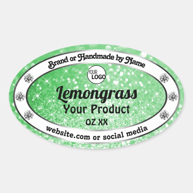 Emerald Green Sparkle Glitter Product Labels Logo (Front)