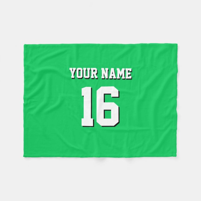 Emerald Green Sports Jersey Team Jersey Fleece Blanket (Front (Horizontal))