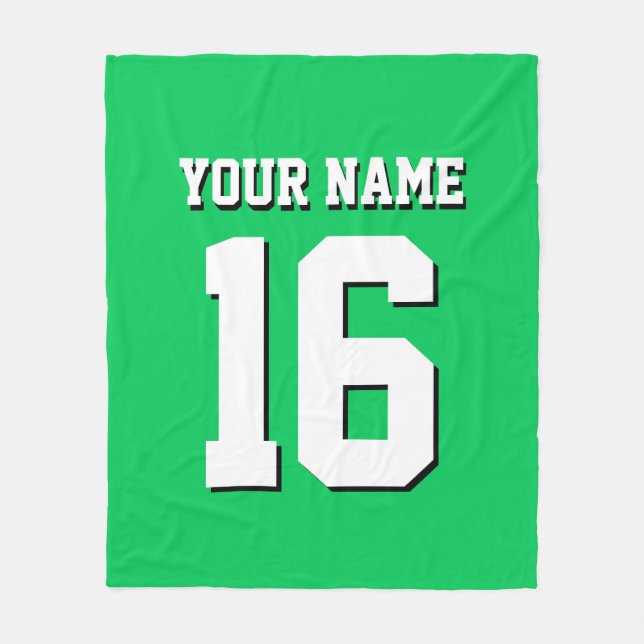 Emerald Green Sports Jersey Team Jersey Fleece Blanket (Front)