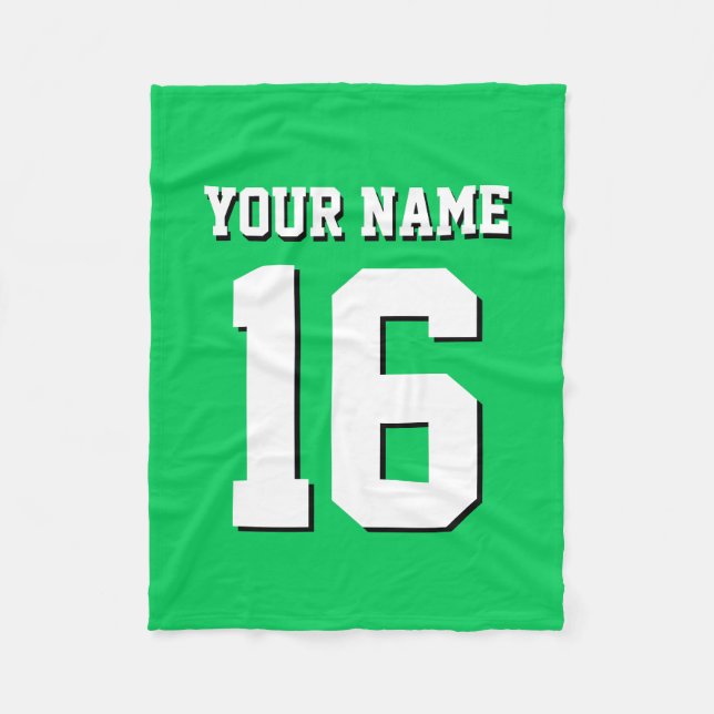 Emerald Green Sports Jersey Team Jersey Fleece Blanket (Front)