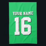 Emerald Green Sports Jersey Team Jersey Kitchen Towel<br><div class="desc">Emerald Green Team Jersey / Sports Jersey / Football Jersey Customize this with your own name or team name and a number. You can change the size, colour and placement of the text if you need to make changes, remove the text shadow, add text and / or images of your...</div>