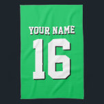Emerald Green Sports Jersey Team Jersey Kitchen Towel<br><div class="desc">Emerald Green Team Jersey / Sports Jersey / Football Jersey Customize this with your own name or team name and a number. You can change the size, colour and placement of the text if you need to make changes, remove the text shadow, add text and / or images of your...</div>