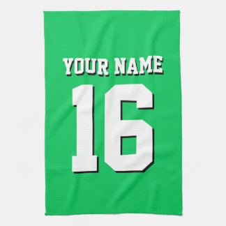 Emerald Green Sports Jersey Team Jersey Kitchen Towel