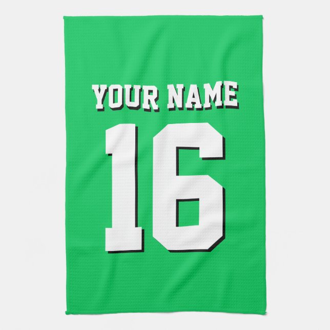 Emerald Green Sports Jersey Team Jersey Kitchen Towel (Vertical)