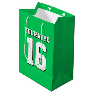 Emerald Green Sports Jersey Team Jersey Medium Gift Bag
