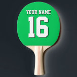 Emerald Green Sports Jersey Team Jersey Ping Pong Paddle<br><div class="desc">Emerald Green Team Jersey / Sports Jersey / Football Jersey Customize this with your own name or team name and a number. You can change the size, colour and placement of the text if you need to make changes, remove the text shadow, add text and / or images of your...</div>