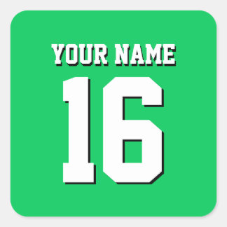 Emerald Green Sports Jersey Team Jersey Square Sticker