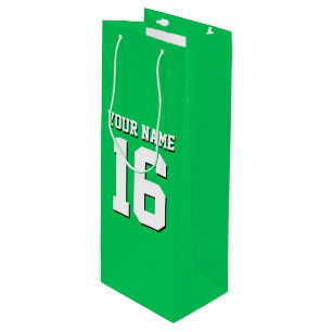 Emerald Green Sports Jersey Team Jersey Wine Gift Bag