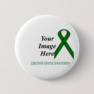 Emerald Green Standard Ribbon by Kenneth Yoncich 2 Inch Round Button
