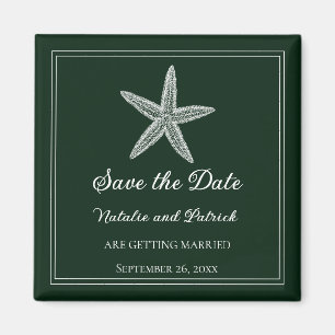 Emerald Green Starfish Save the Date Magnet
