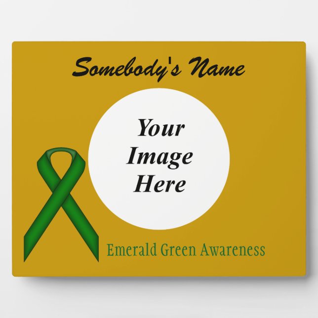 Emerald Green Stnd Ribbon Tmpl by K Yoncich Plaque (Front)