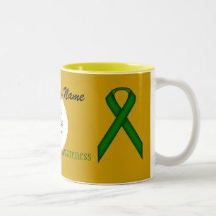 Emerald Green Stnd Ribbon Tmpl by Kenneth Yoncich Two-Tone Coffee Mug