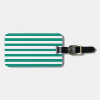 Emerald Green Stripes Pattern Luggage Tag