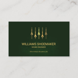 Emerald Green Stylish Gold Equalizer Panel Business Card
