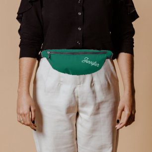 Emerald Green Stylized Bridesmaid Name Fanny Pack