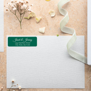Emerald Green Stylized Name Wedding Return Address