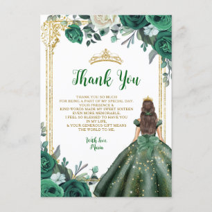 Emerald Green Sweet 16e Carte de remerciements de 